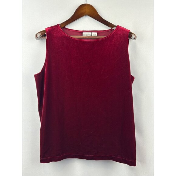 Women’s Chico’s 2XL Cherry Red Velvet Sleeveless Blouse - Picture 1 of 4